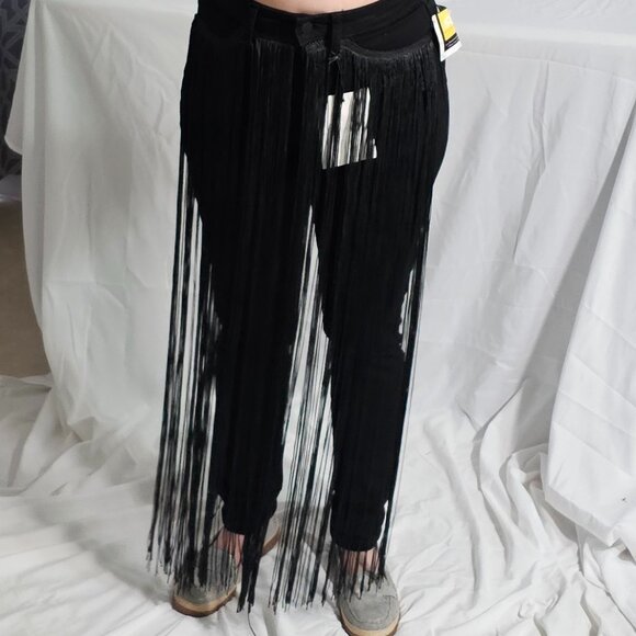 Aphrodite Denim - AP Blue by Aphrodite Black Skinny Jeans with Front Tassels NWT